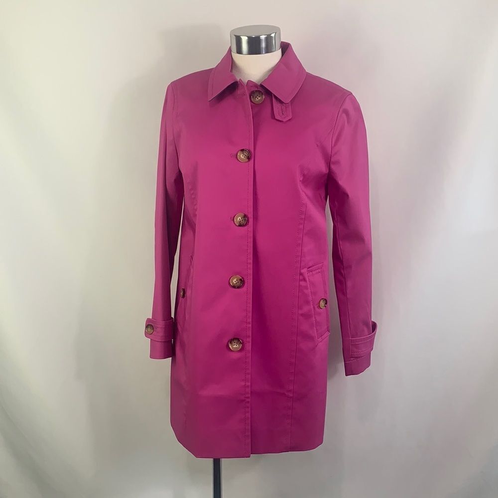 Talbots NWT pink button rain jacket